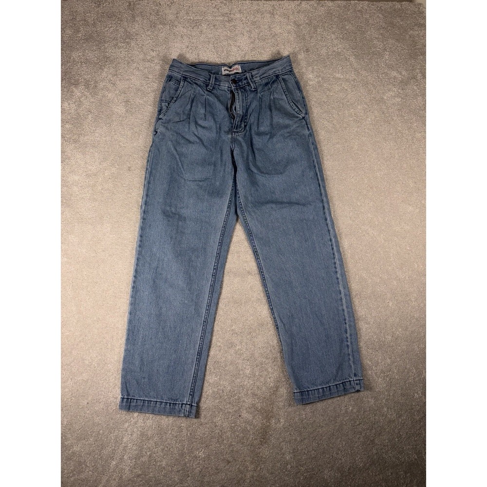 Wrangler Barbie Straight Leg Jeans Womens 3 High Rise Denim Workwear Pleated